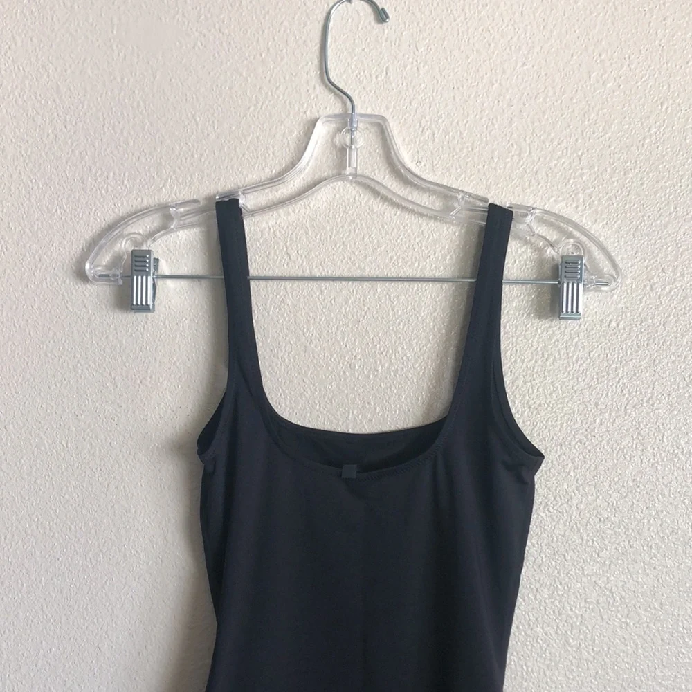 SKIMS Swim Tank Dress in Onyx (Size S)